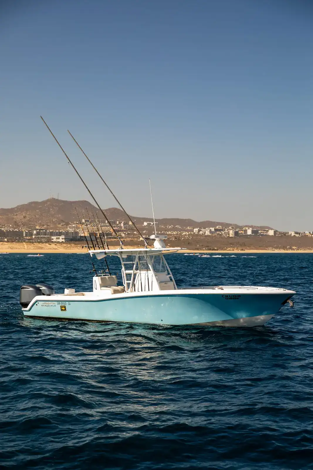 Center console running off Cabo San Lucas