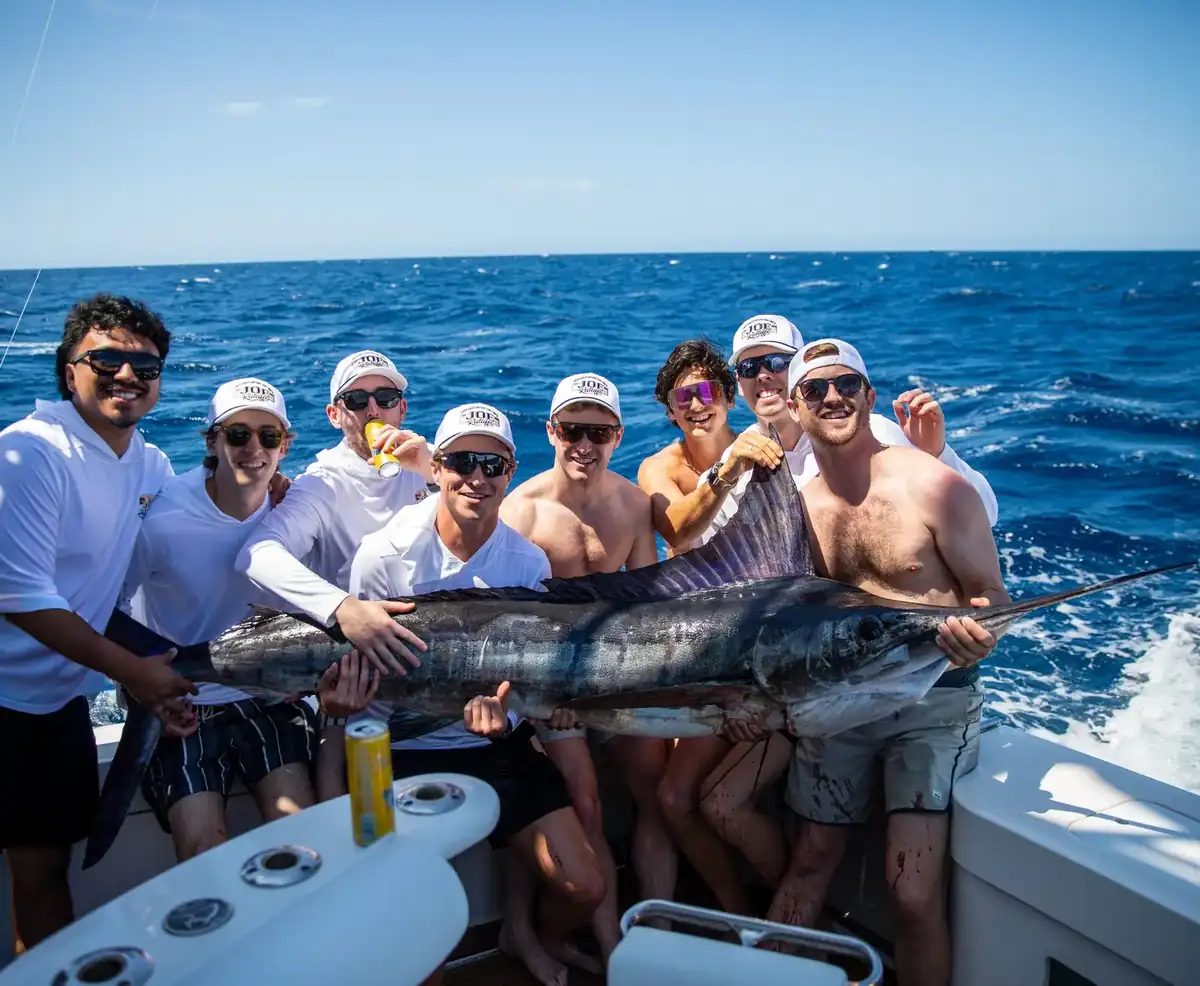 Group with a striped marlin off Los Cabos