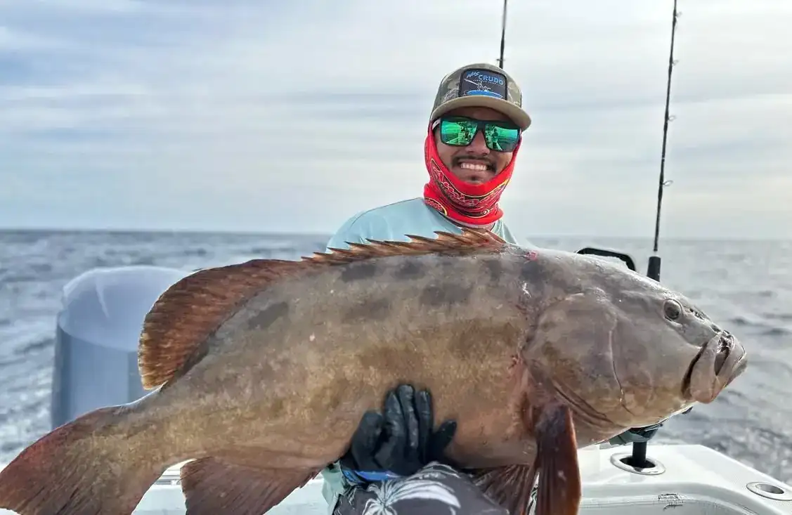 Grouper caught bottom fishing in Los Cabos