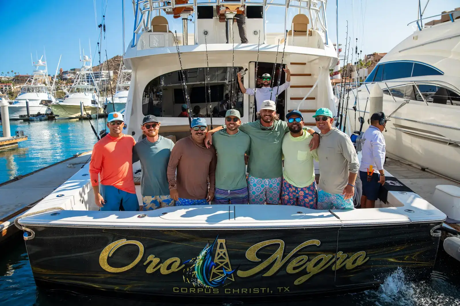 Anglers at the marina before a Los Cabos charter