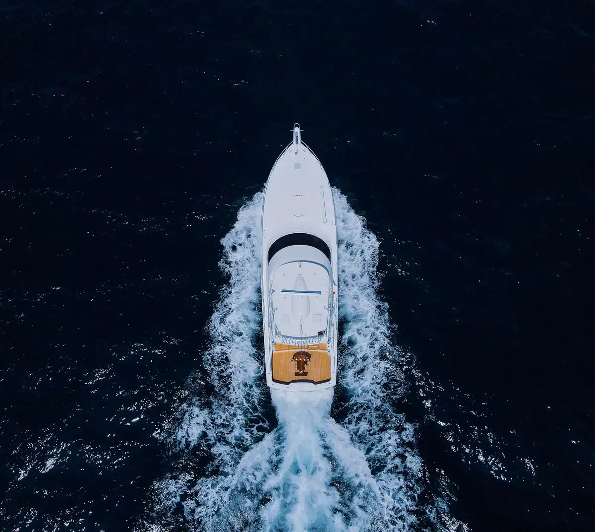 Aerial view of a sportfisher running off Los Cabos