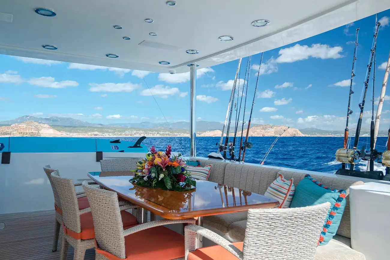 Aboard the Mardiosa yacht