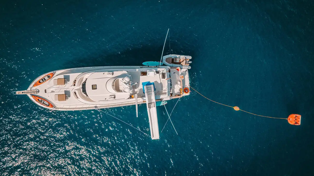 Aboard the Mardiosa yacht