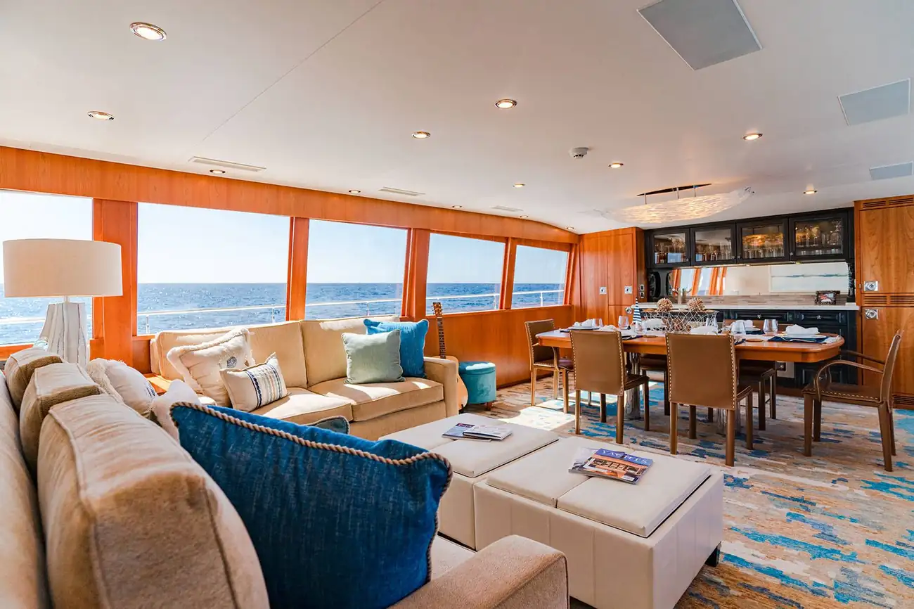 Aboard the Mardiosa yacht