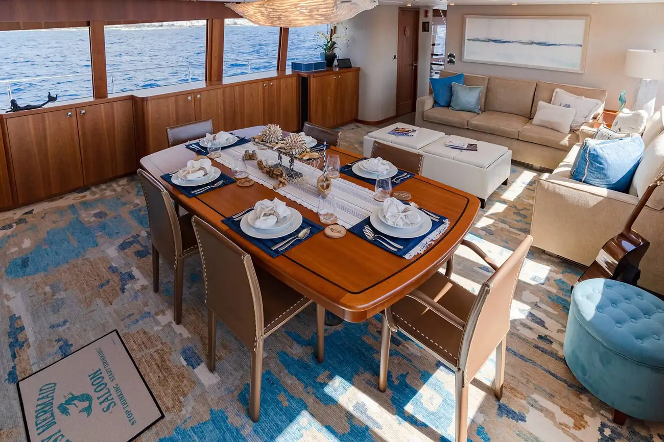 Aboard the Mardiosa yacht